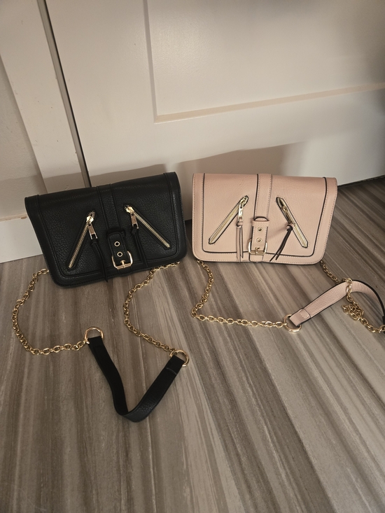 Harlow Handbags - Harlow Dual-Zip Chain Crossbody - Black & Blush